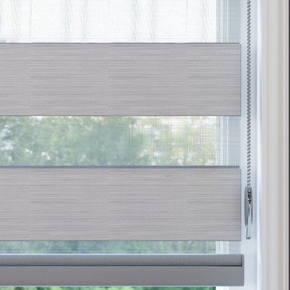 Silver Plain Zebra Roller Blind