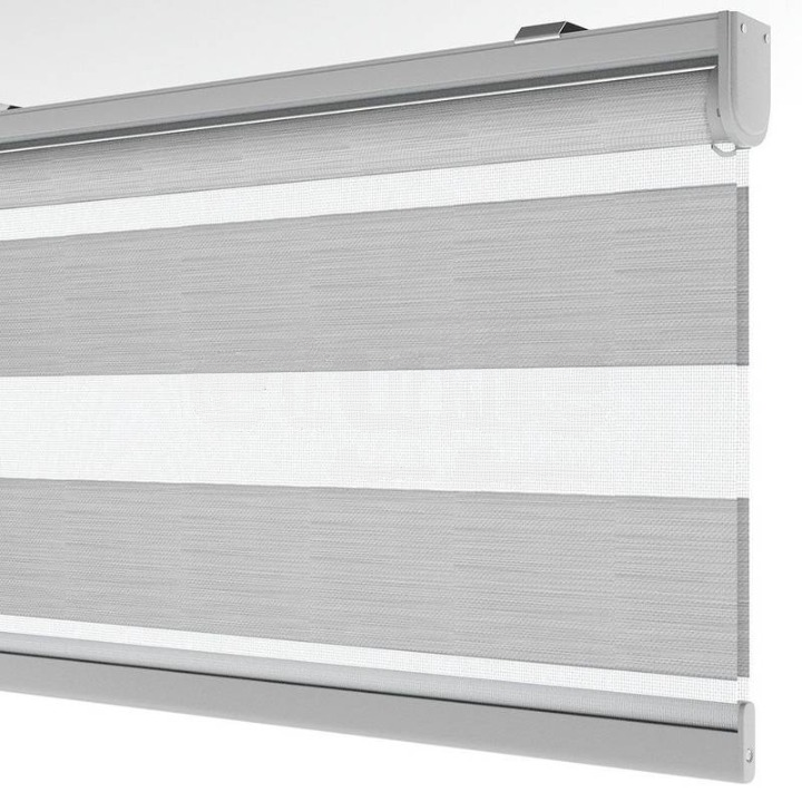 Silver Plain Zebra Roller Blind