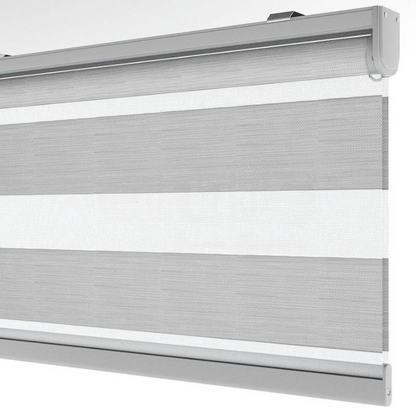 Silver Plain Zebra Roller Blind