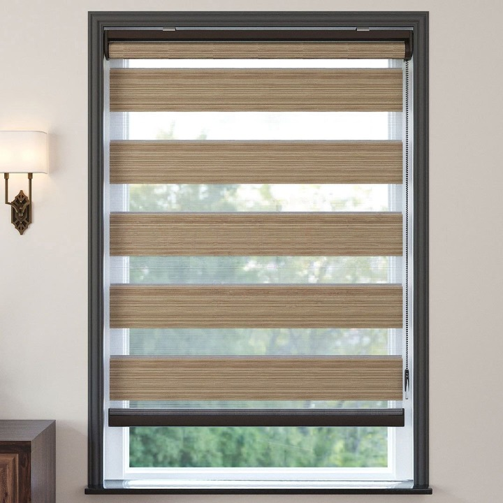 Light Brown Plain Zebra Roller Blind