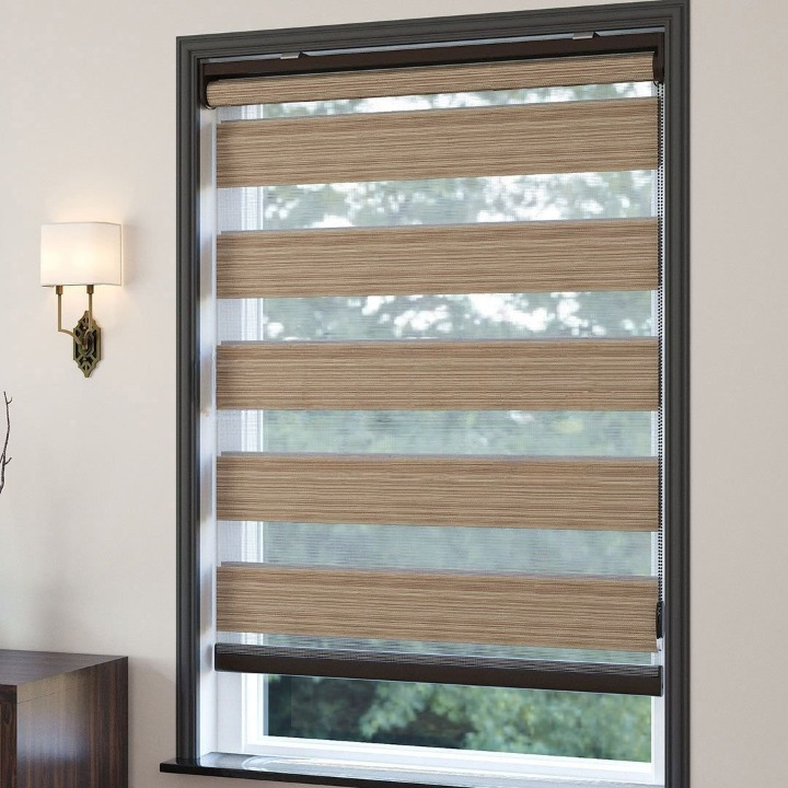 Light Brown Plain Zebra Roller Blind