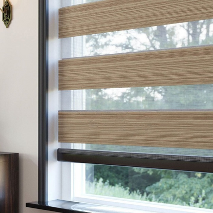 Light Brown Plain Zebra Roller Blind
