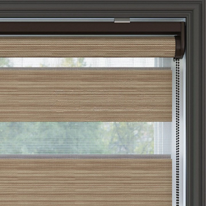 Light Brown Plain Zebra Roller Blind
