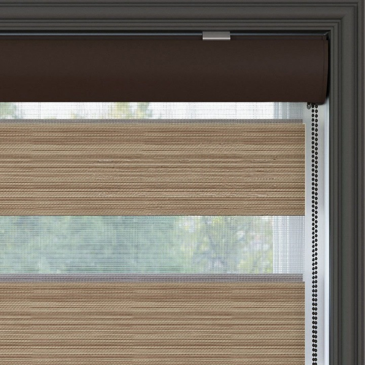 Light Brown Plain Zebra Roller Blind