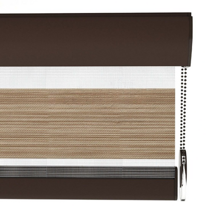 Light Brown Plain Zebra Roller Blind