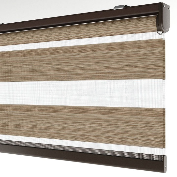 Light Brown Plain Zebra Roller Blind