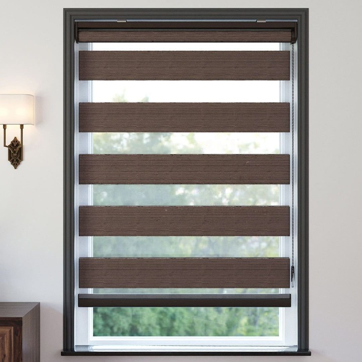 Chocolate Plain Zebra Roller Blind