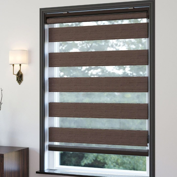 Chocolate Plain Zebra Roller Blind