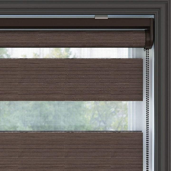 Chocolate Plain Zebra Roller Blind