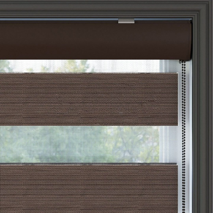 Chocolate Plain Zebra Roller Blind