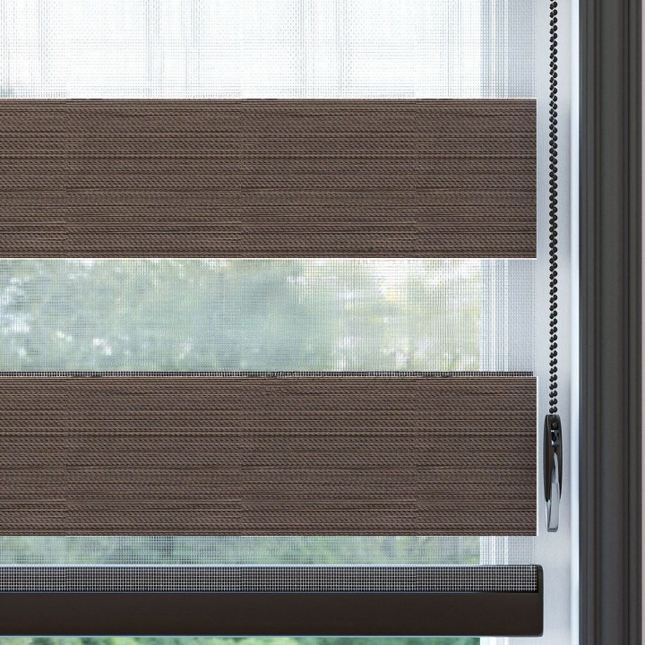Chocolate Plain Zebra Roller Blind