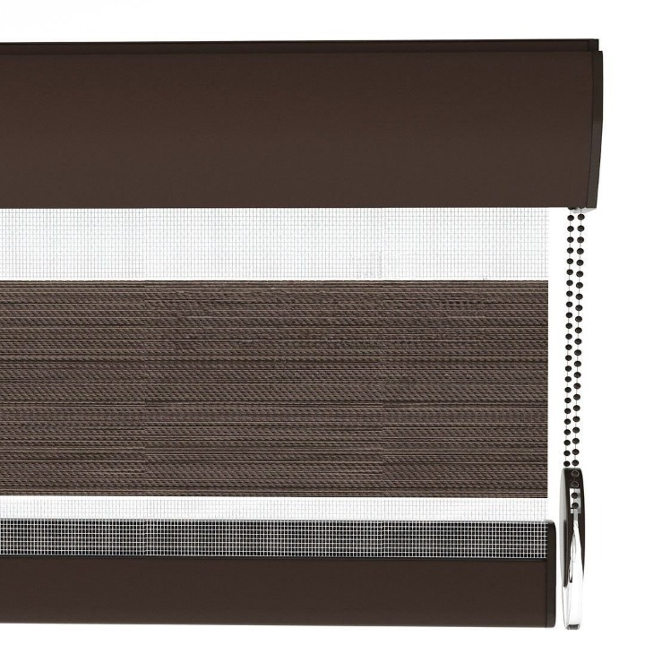 Chocolate Plain Zebra Roller Blind