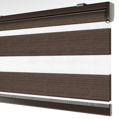 Chocolate Plain Zebra Roller Blind