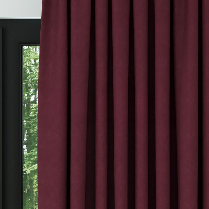 Burgundy Textured Linen Drapes