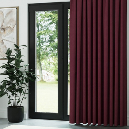 Burgundy Textured Linen Drapes