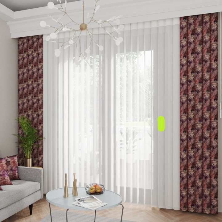 Carpet Print Vertical Sheer Blind