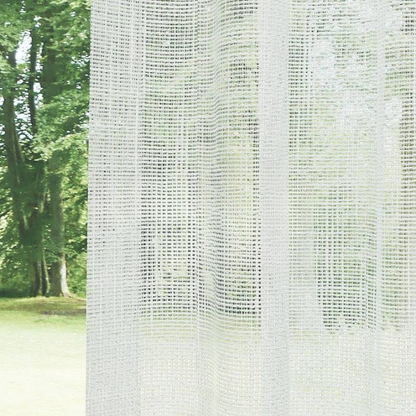 Ecru Basketweave Linen Look Semi-Sheer Curtain
