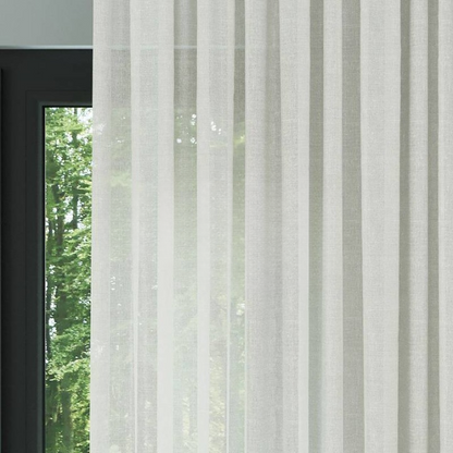 Ecru Shimmering Silk Look Sheer Curtain