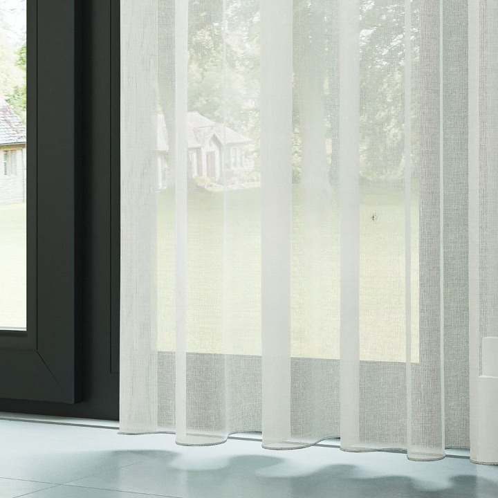 Ecru Shimmering Silk Look Sheer Curtain