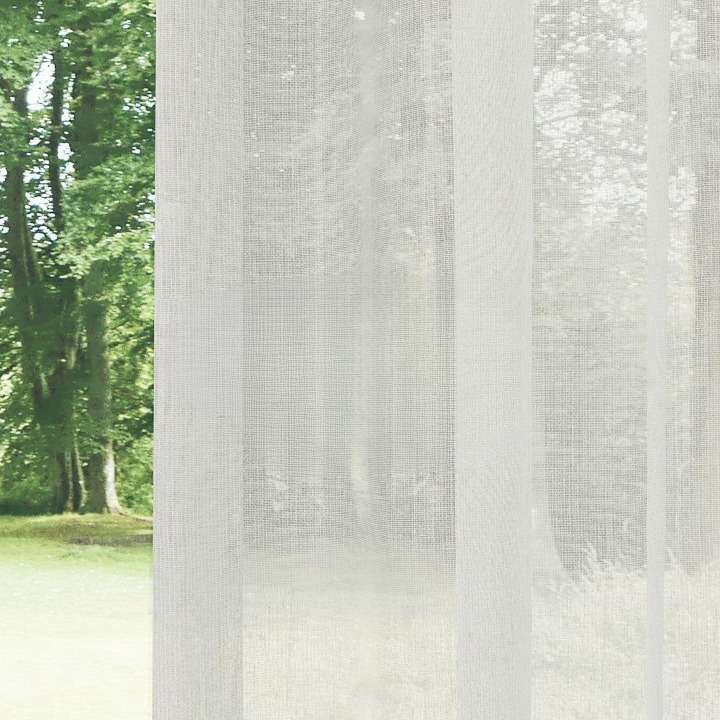 Ecru Shimmering Silk Look Sheer Curtain