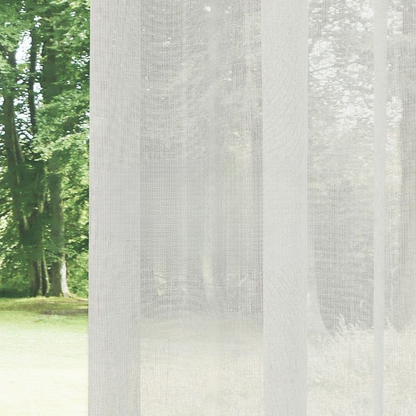 Ecru Shimmering Silk Look Sheer Curtain