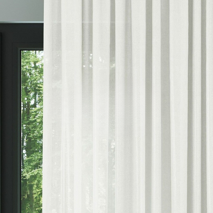 Ecru Faux Silk Voile Sheer Curtain
