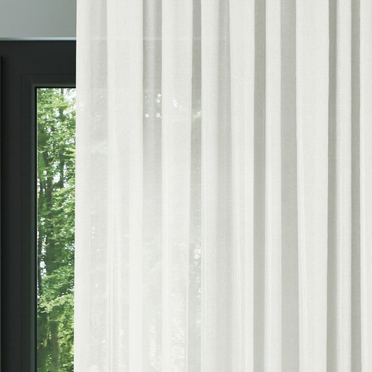 Ecru Faux Silk Voile Sheer Curtain