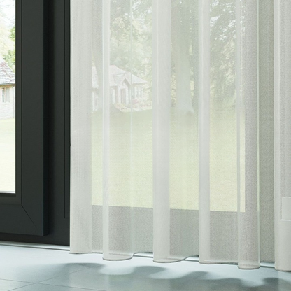 Ecru Faux Silk Voile Sheer Curtain