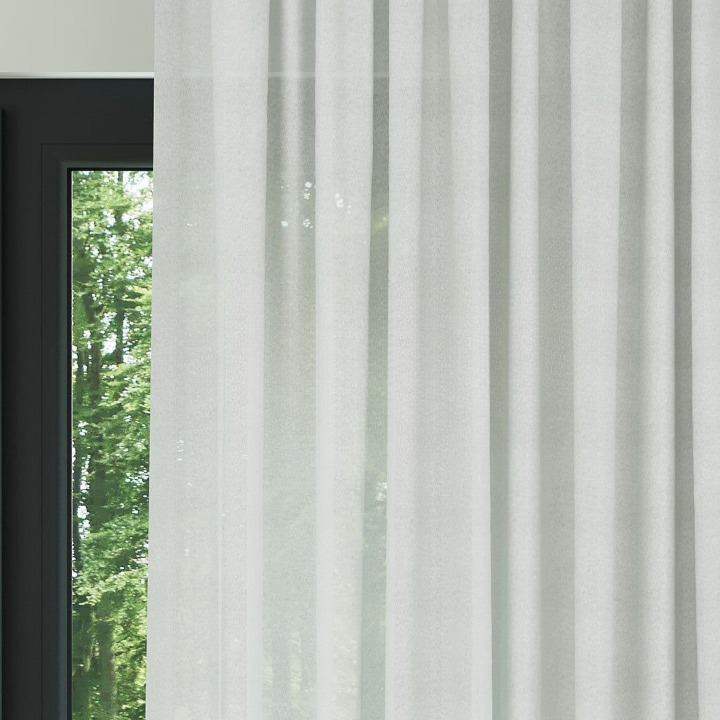 Ecru High Density Silk Crepe Plain Sheer Curtain