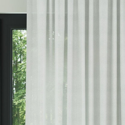 Ecru High Density Silk Crepe Plain Sheer Curtain