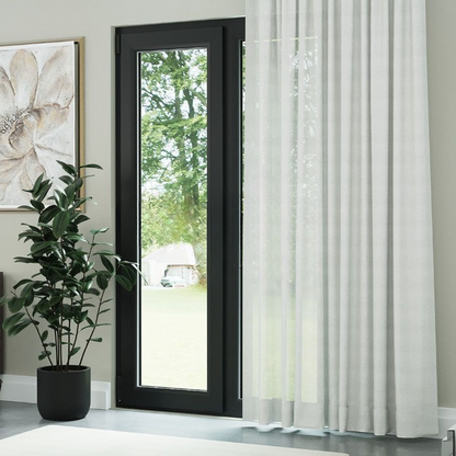 Ecru High Density Silk Crepe Plain Sheer Curtain