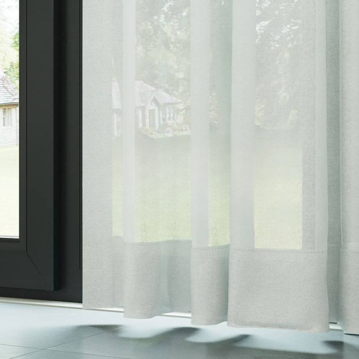 Ecru High Density Silk Crepe Plain Sheer Curtain