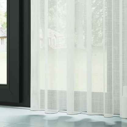 Ecru Slub Linen Look Sheer Curtain