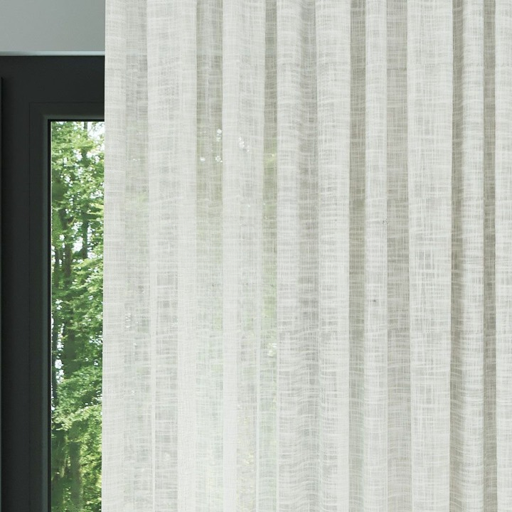 Ecru Slub Linen Look Semi-Sheer Curtain