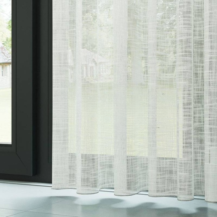 Ecru Slub Linen Look Semi-Sheer Curtain