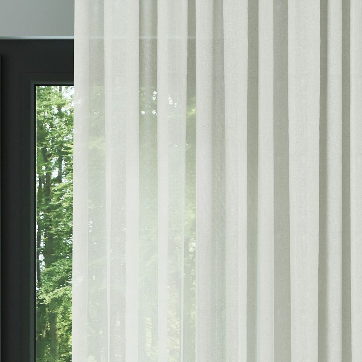 Modern Ecru Soft Crepe Textured Sheer Curtain