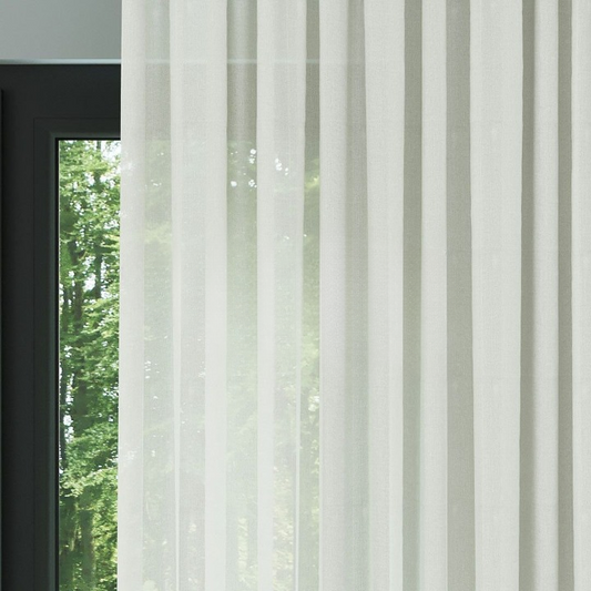 Modern Ecru Soft Crepe Textured Sheer Curtain