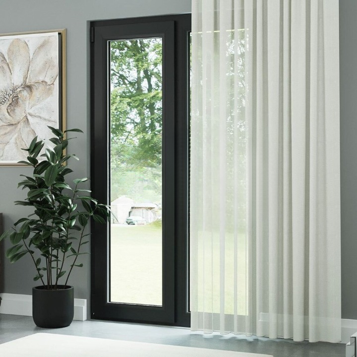 Modern Ecru Soft Crepe Textured Sheer Curtain