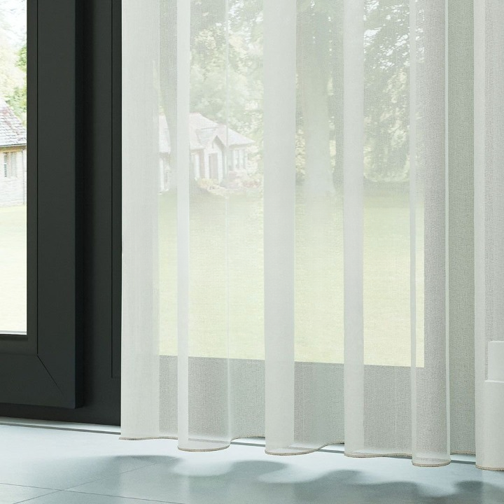Modern Ecru Soft Crepe Textured Sheer Curtain