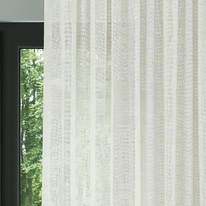 Ecru Slub Linen Look Sheer Curtain