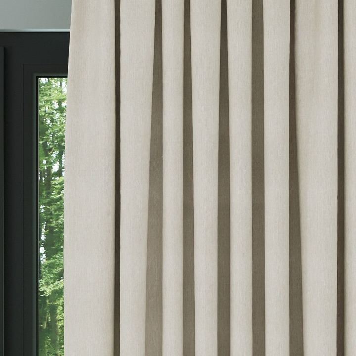 Ecru Crosshatch Linen Drapes