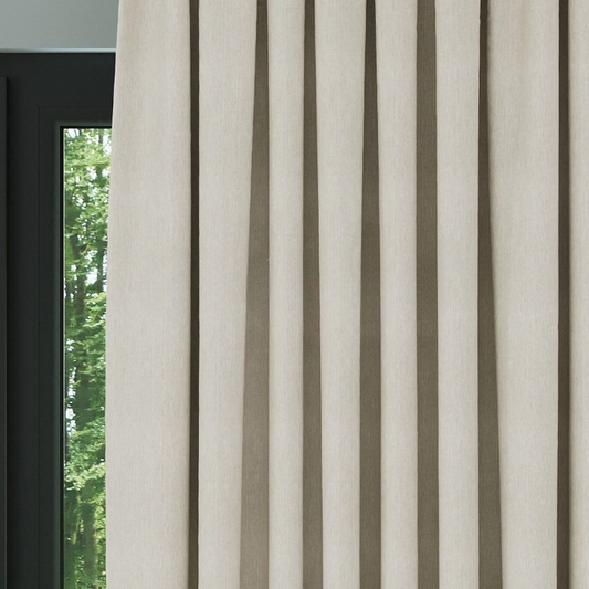 Ecru Crosshatch Linen Drapes