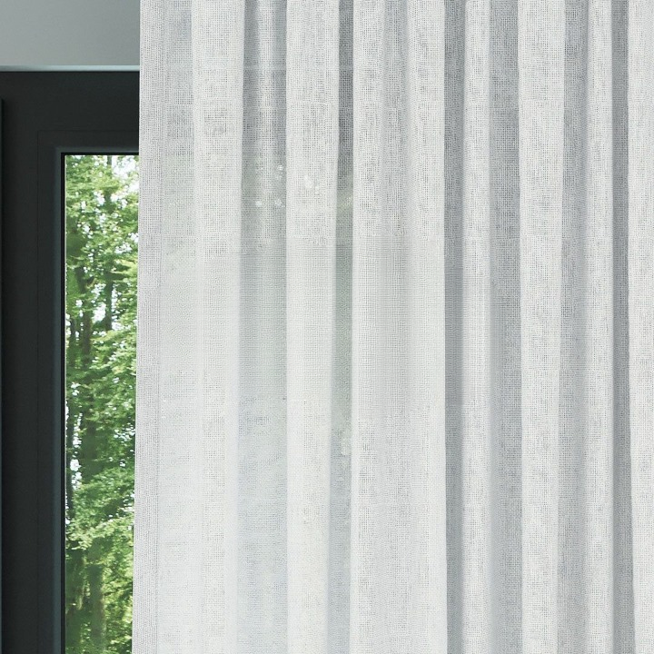 Ecru Shimmering Plain Sheer Curtain
