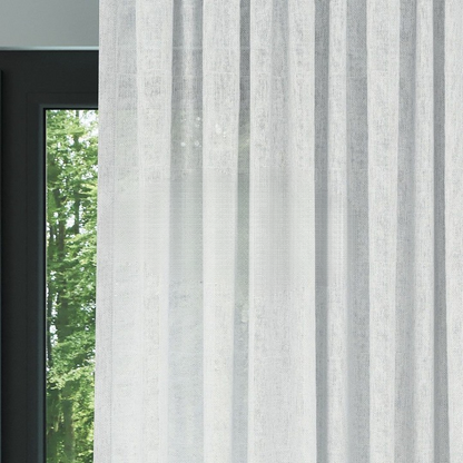 Ecru Shimmering Plain Sheer Curtain