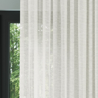 Ecru Shimmering Linen Look Sheer Curtain