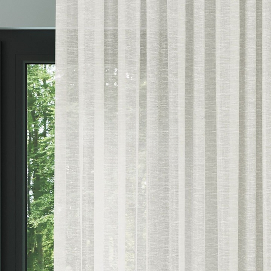 Ecru Shimmering Linen Look Sheer Curtain