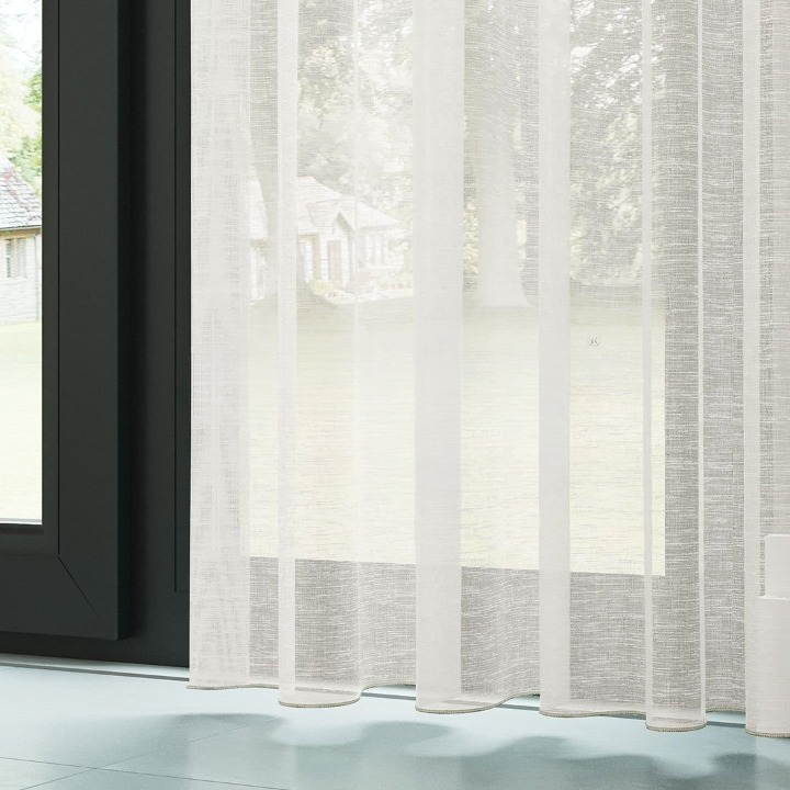 Ecru Shimmering Linen Look Sheer Curtain