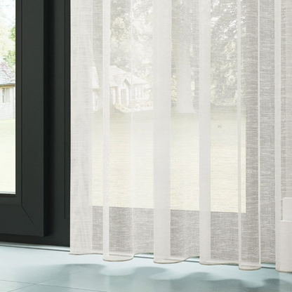 Ecru Shimmering Linen Look Sheer Curtain