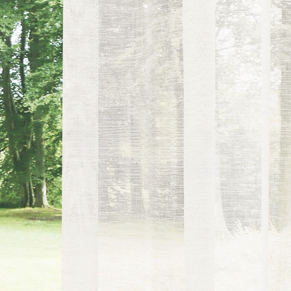 Ecru Shimmering Linen Look Sheer Curtain