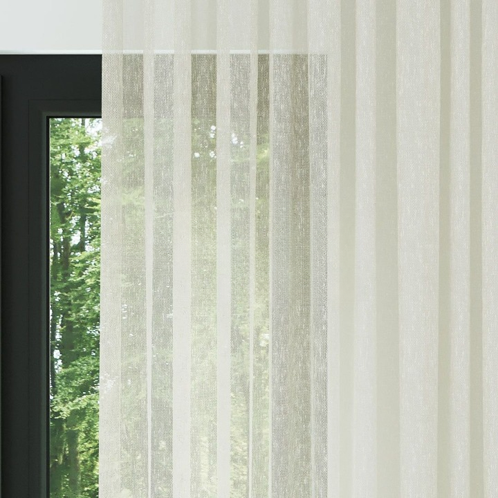 Ecru Shantung Textured Sheer Curtain